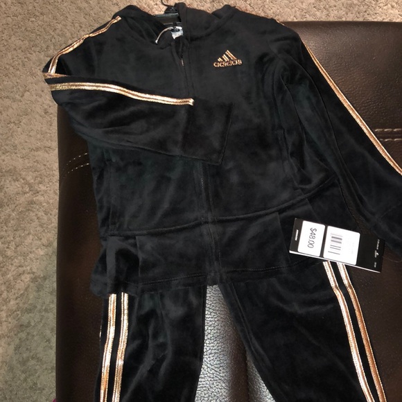 gold adidas sweatsuit